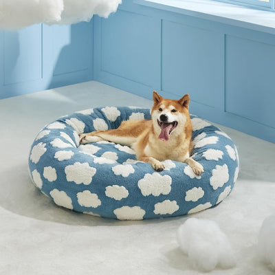 Lesure Cat Beds For Indoor Cats - Round Cat Bed Donut Small Dog Bed Calming Pet Beds, Cute Modern Beds With Jacquard Shaggy Plush & Anti Slip Bottom