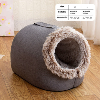 Autumn And Winter Fleece-lined Cat Nest Closed Sleeping Bag